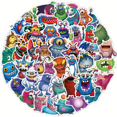 50pcs Cartoon Monster Stickers Home Wall Decorations