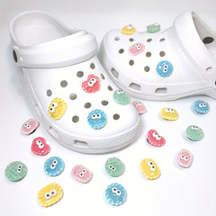 10pcs 3D Shoe Charms Eyes Biscuit Sandals Decoration