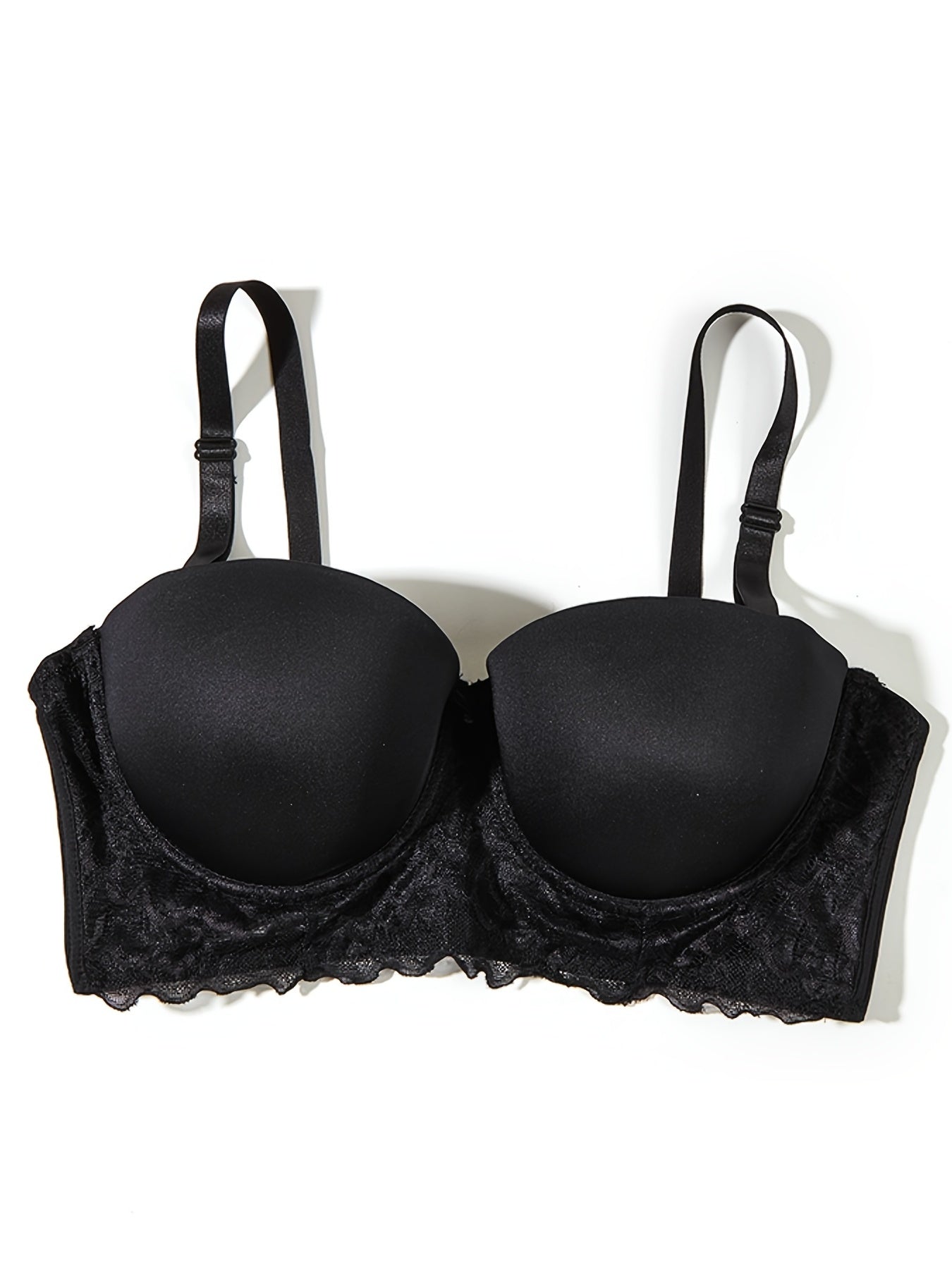 3 Pack Plus Size Lace Push Up Bra Set Plus Slight Stretch Nylon 3pcs Set