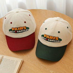 Unisex Retro Campus Style Baseball Cap with Letter Embroidery