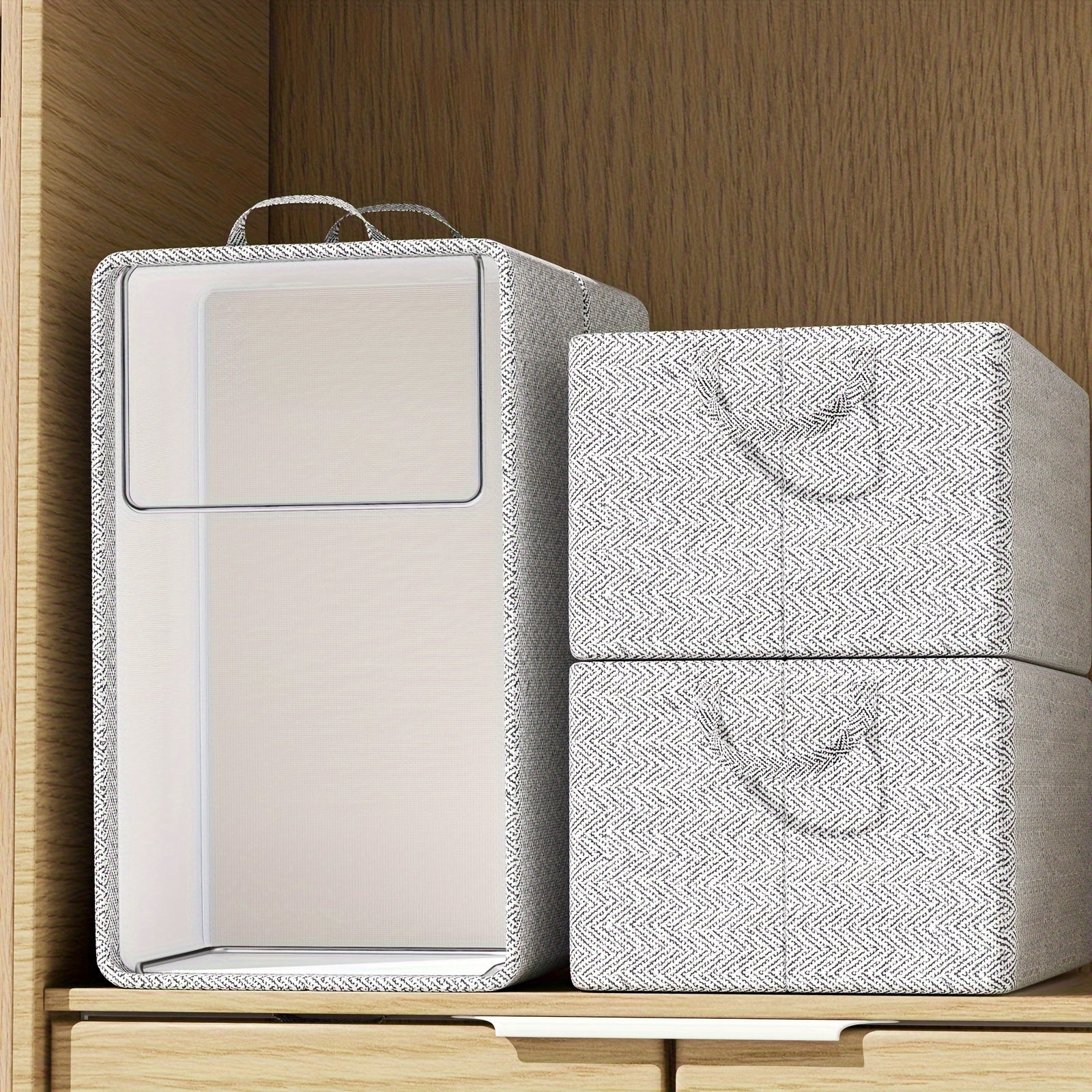 Large Storage Basket Non-woven Fabric Steel Frame Folding