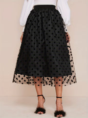 Polka Dot High Waist Skirts Solid Versatile Skirts