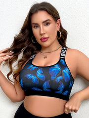 Butterfly Print Racer Back Bra
