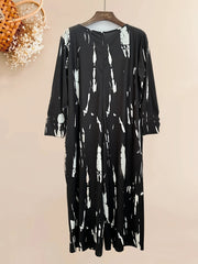 Tie Dye Long Sleeve Round Neck Jumpsuit