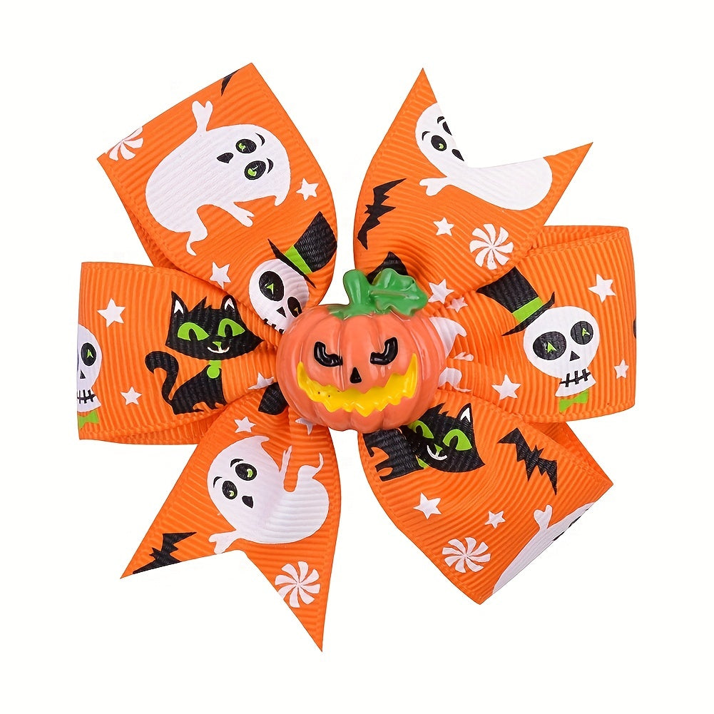 Halloween Bat Hair Clip Resin Bow Ghost Headwear Decoration Pumpkin Accessory