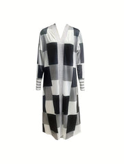 Long Length Knit Cardigan Open Front Sweater