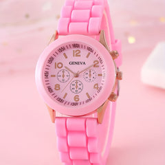 Student Quartz Watch & Pink Jade Bracelet & 3 Pink Butterfly Set