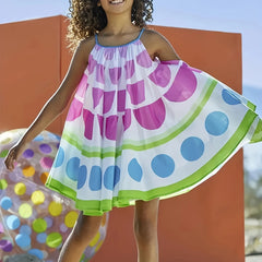 Sweet Girls Polka Dot Print Cami Dress Summer Casual