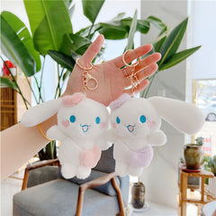 Mini Rabbit Plush Keychain Soft Cotton Key Chain Trinket Bag Accessories