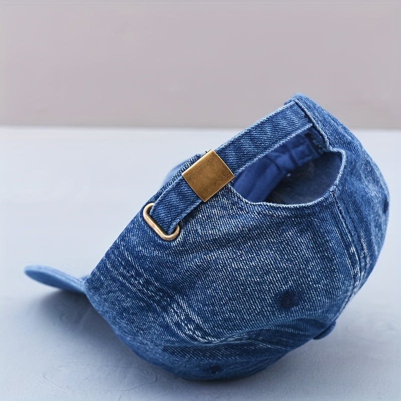 Embroidery Denim Baseball Cap Distressed Dad Hats