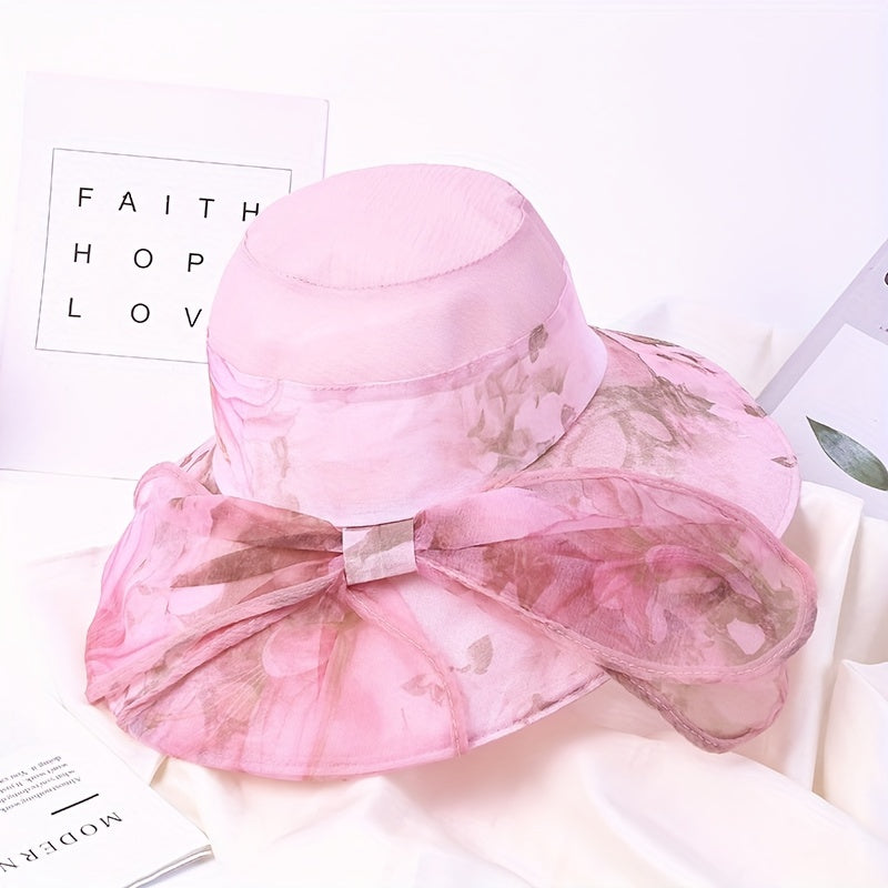 Flower Print Sun Hat Foldable UV Protection Bucket Hats