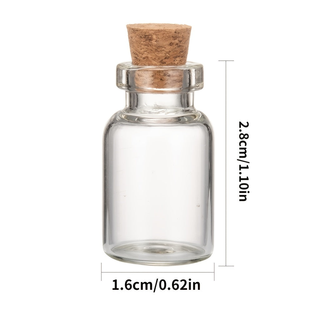 Glass Jar Bead Containers With Cork Stopper Clear Wishing Bottle