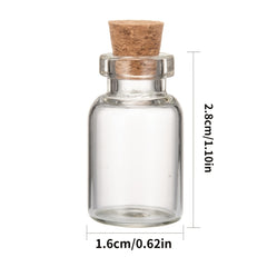 Glass Jar Bead Containers With Cork Stopper Clear Wishing Bottle