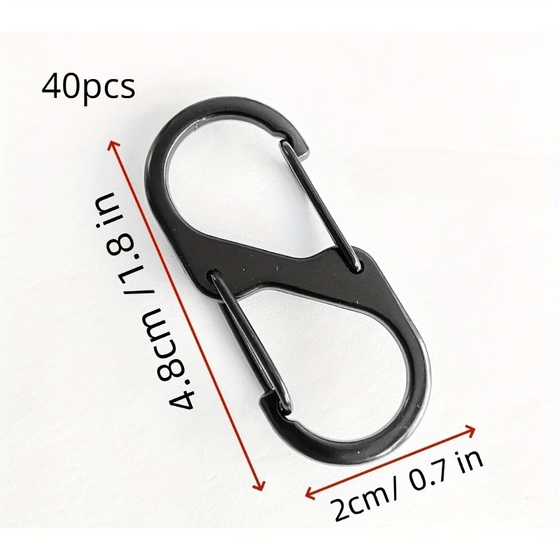 20 40pcs S Carabiner Buckle Mini Snap Hook for Fishing Camping Sports