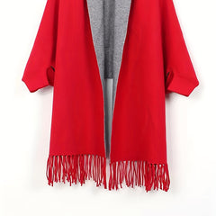 70cm Large Shawl Thick Warm Tassel Scarf Windproof Cape Cardigan