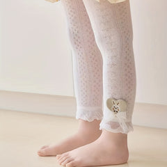 Girls Lace Heart Rabbit Pantyhose Mesh Leggings Toddlers Tights