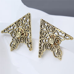 Floral Cut Out Buckle Collar Corners Collar Tip Pin