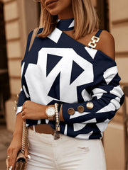 Off Shoulder Halter Neck Long Sleeve Sweatshirt