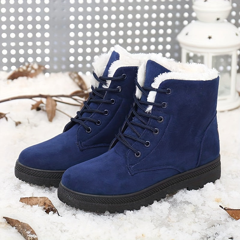 Women's Non Slip Lace Up Outdoor Boots Warm Hiking Boots
