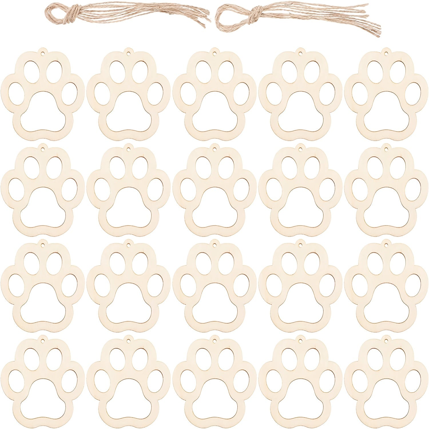 10pcs DIY Pet Paw Wooden Discs Create Your Own Crafts