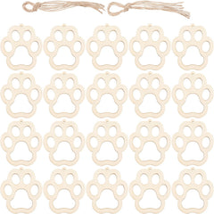 10pcs DIY Pet Paw Wooden Discs Create Your Own Crafts