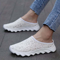 Women's Breathable Mesh Mule Sneakers Slip On Outdoor Shoes
