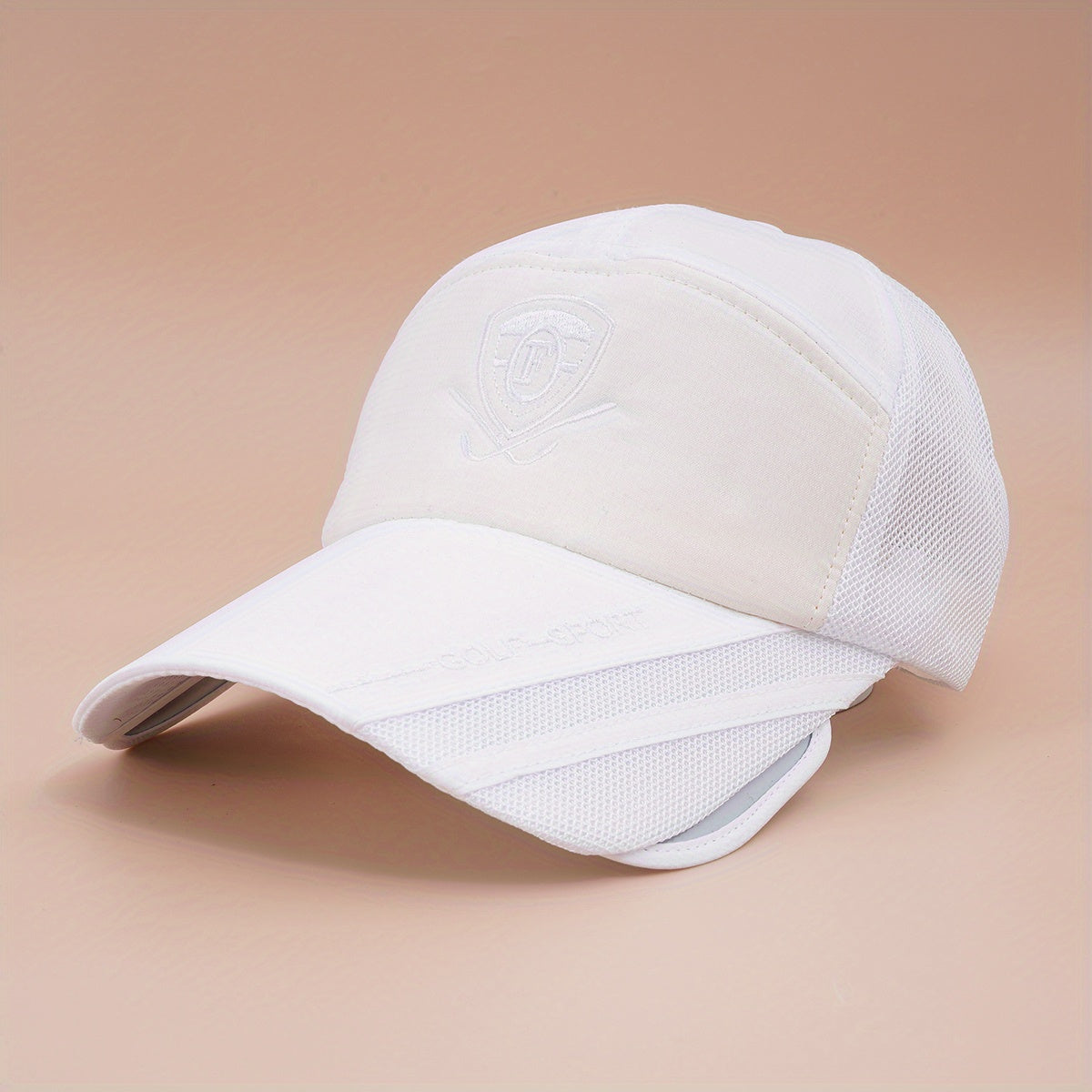Retractable Big Brim Baseball Cap Mesh Breathable Quick Drying Trucker Hat