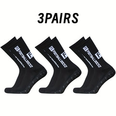3 Pairs Soccer Mid Calf Socks Breathable Sweat Absorbing Non Slip