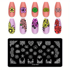 Stainless Steel Nail Stamping Plates Flower Fruits Image Stamp Template