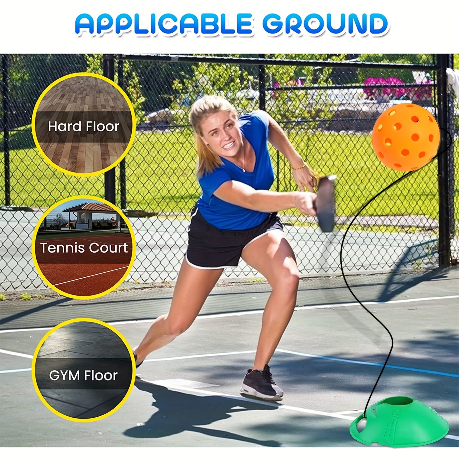 Pickleball Trainer with Cord & 40 Hole Ball for Beginner