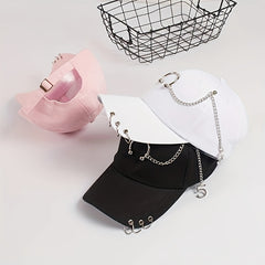 Summer Punk Chain Iron Ring Duck Cap Street Baseball Cap Sunshade Hip hop Cap