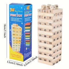 Colorful Numbered Wooden Building Blocks Educational Toy