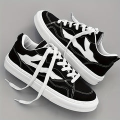 Men's Striped Platform Canvas Skate Shoes