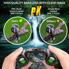 30x60 HD Portable Binoculars BAK4 Prism Waterproof Bird Watching