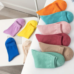 10 Pairs Mid Tube Women's Solid Socks Comfy & Breathable Stockings