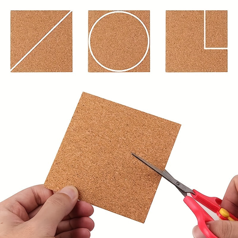 10pcs Square Self Adhesive Cork Coasters DIY Craft Office Supplies