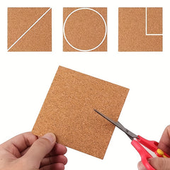 10pcs Square Self Adhesive Cork Coasters DIY Craft Office Supplies