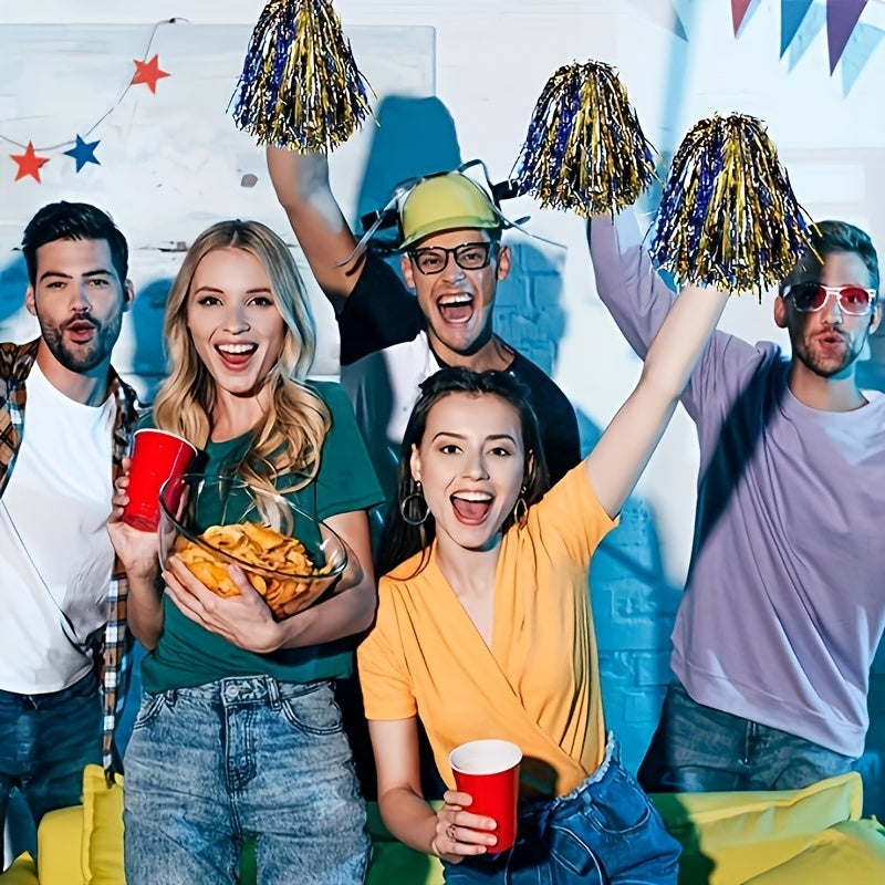 12pcs Cheering Poms Handheld Props Dancing Supplies Lightweight