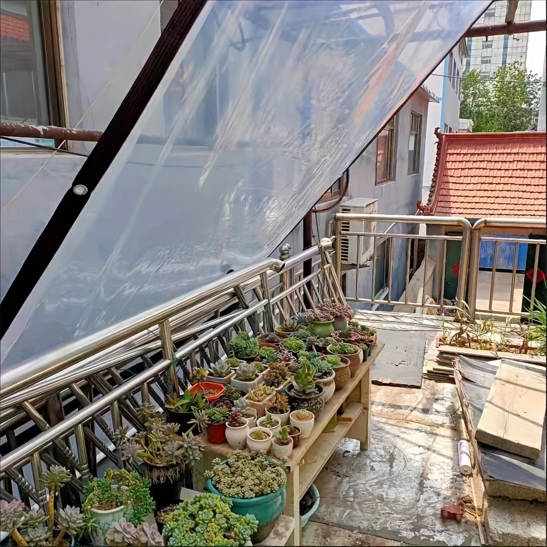 1pc Transparent Balcony Garden Insulation Rainproof Cover
