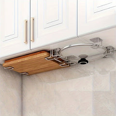 4pcs Kitchen Rack Pot Cover Rack Under Cabinet Cutting Board Rack