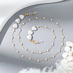 Faux Pearl Glasses Chain Sunglasses Holder Eyeglass Retainer Gift For Her