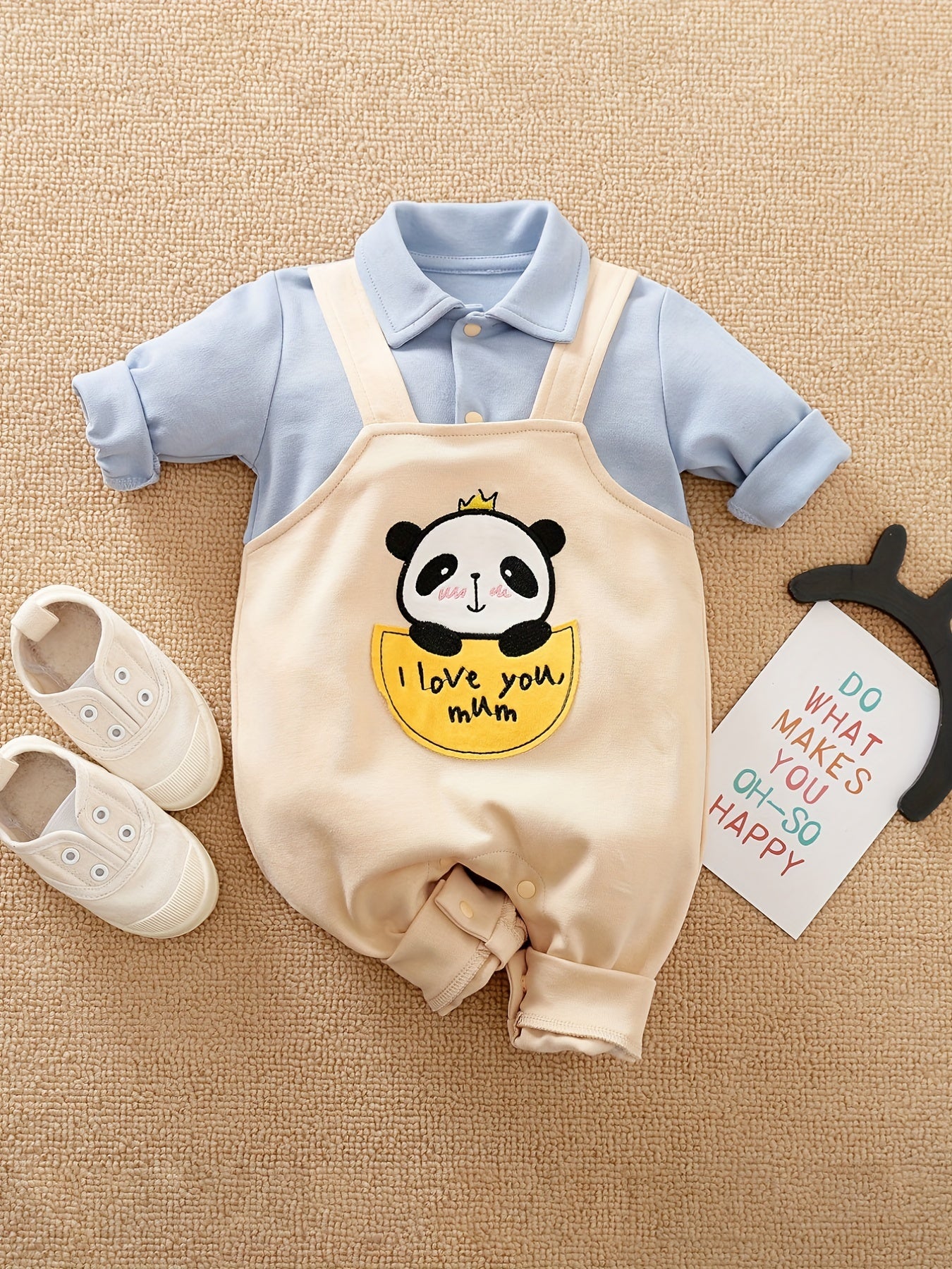 Cotton Jockstrap Romper Lovely Bear Graphic Baby Boys Body