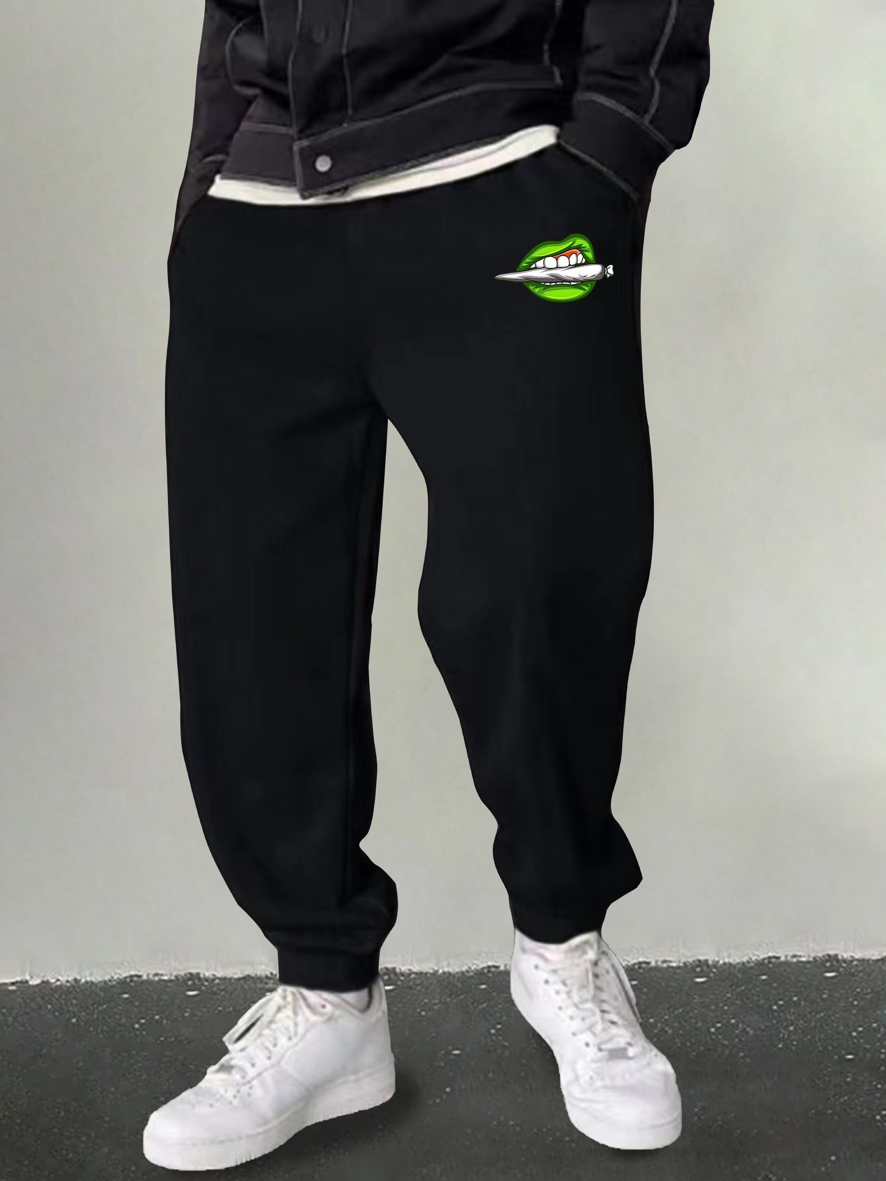 Men's Cartoon Lip Graphic Sweatpants Casual Joggers