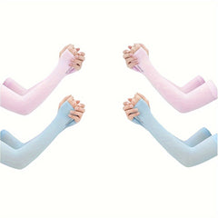 UV Protection Cooling Arm Sleeves w/ Thumb Hole for Running Cycling Biking