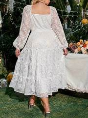 Lace Sleeve Maxi Evening Dress