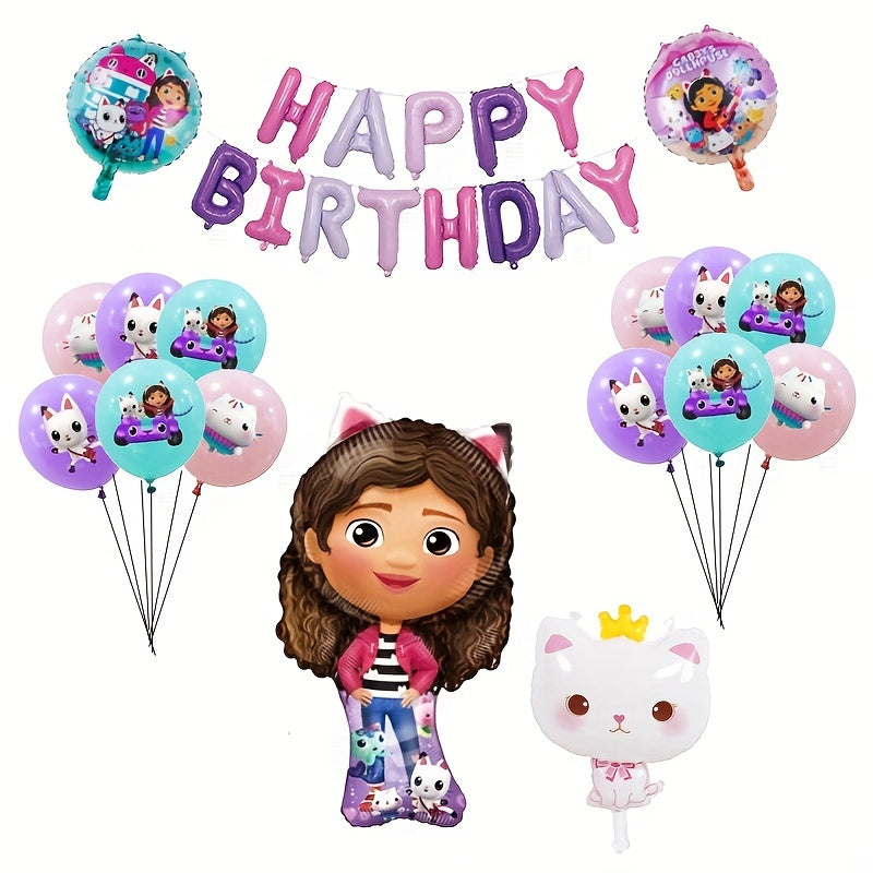 29pcs Birthday Theme Balloon Set for Dollhouse Party