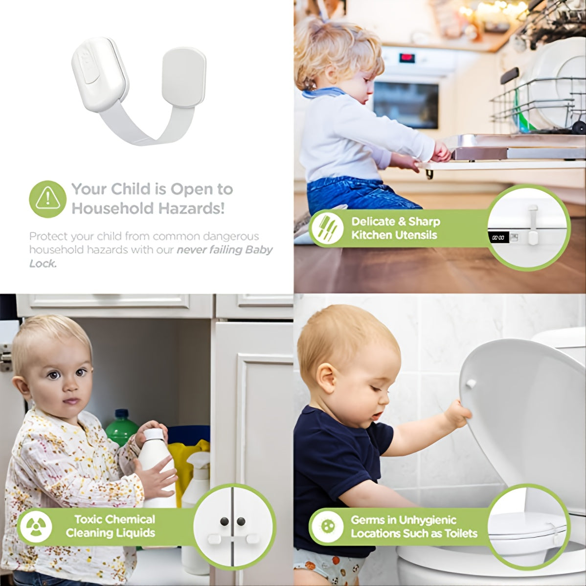 4pcs Baby & Children Locks Secure Drawer Refrigerator Cabinet