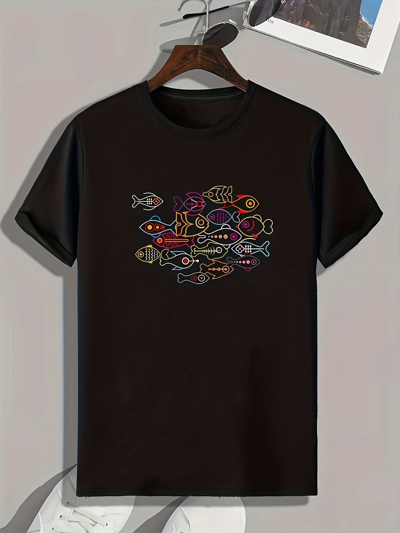 Fish Print Men's Graphic T shirt Casual Tee For Summer