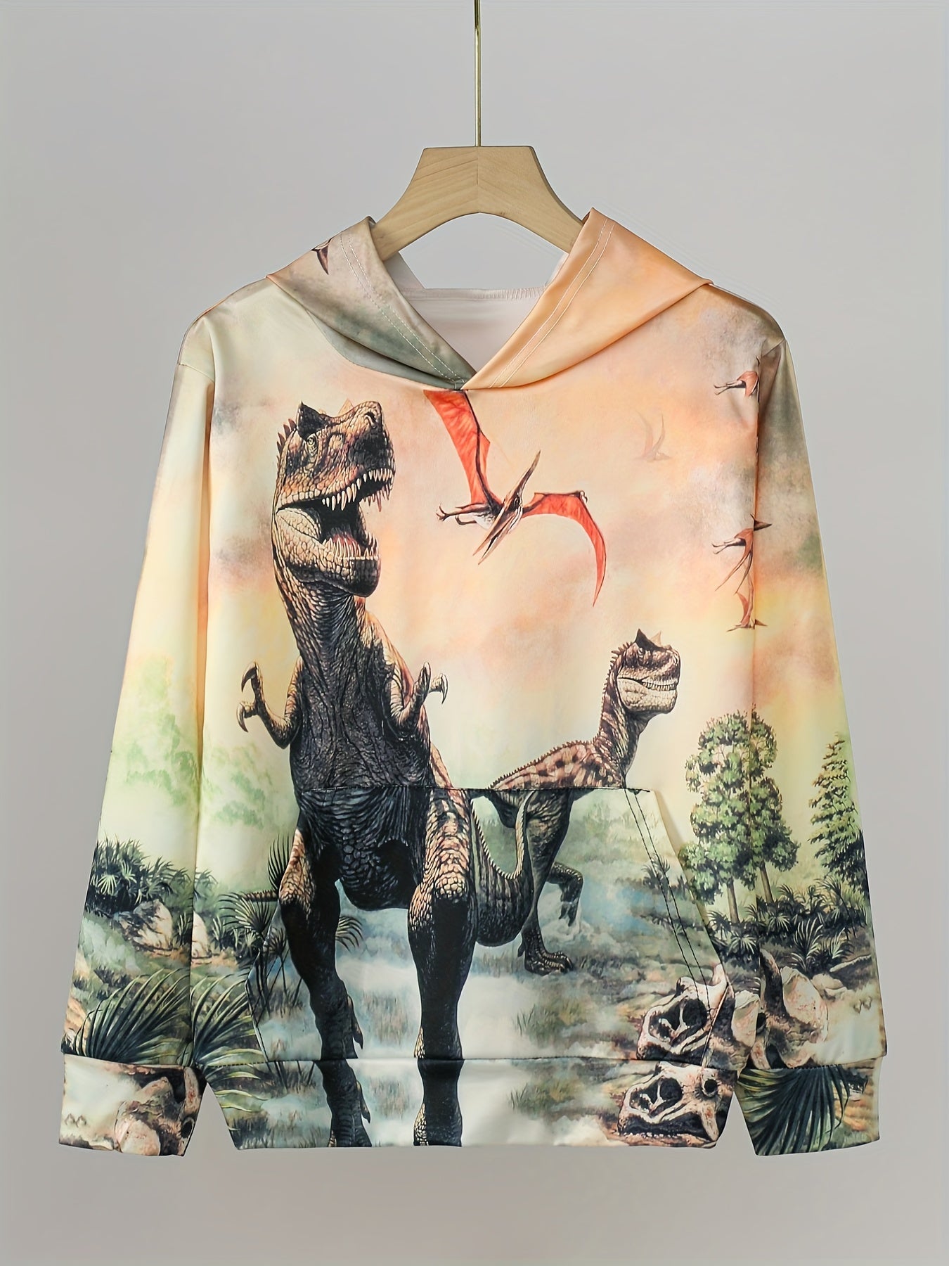 Boys Dinosaur 3D Print Hooded Sweatshirt