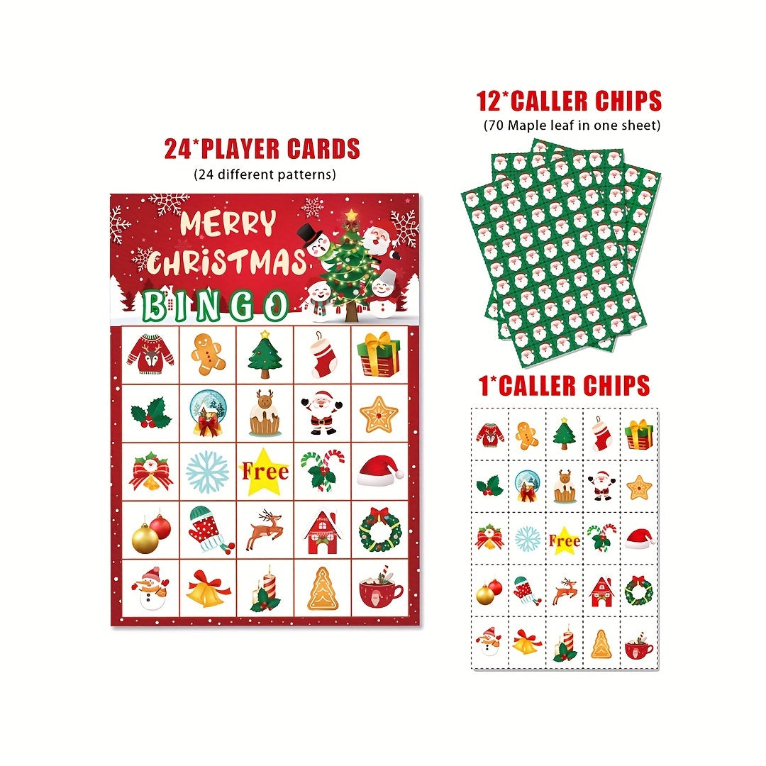 Christmas Bingo Game 24 Players Large Group Activities Family Party